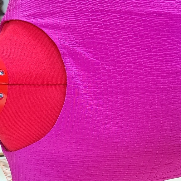 Fuschia Quilted Silk Dress - Picture 7 of 12